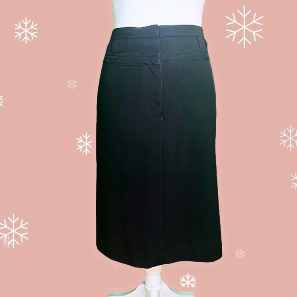 Sandro Sportswear Black Midi Pencil Skirt With Zip Fly & Belt Loops Size 12 - Picture 1 of 11